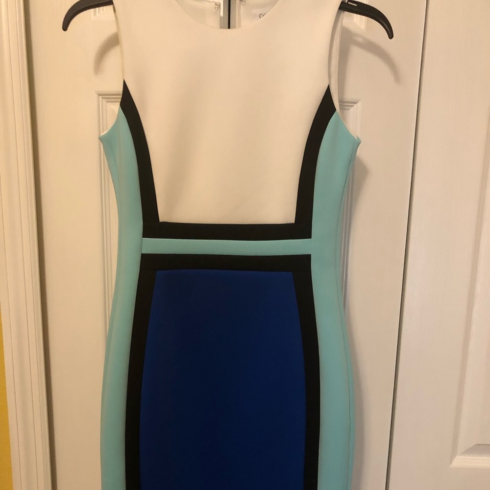 Dress Cocktail blue, light blue, white